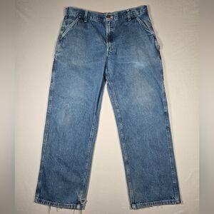 Vintage Carhartt B13 DST Loose Fit Carpenter Jeans 38x32 Darkstone Wash Fade